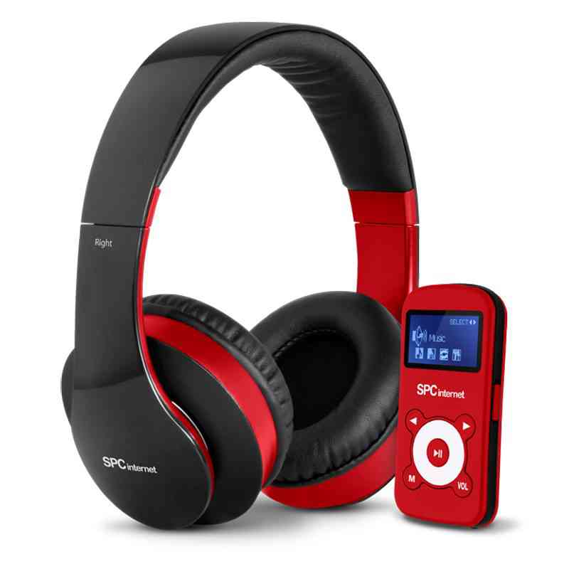 Mp3 Rojo Usb 4gb  Cascos Dj